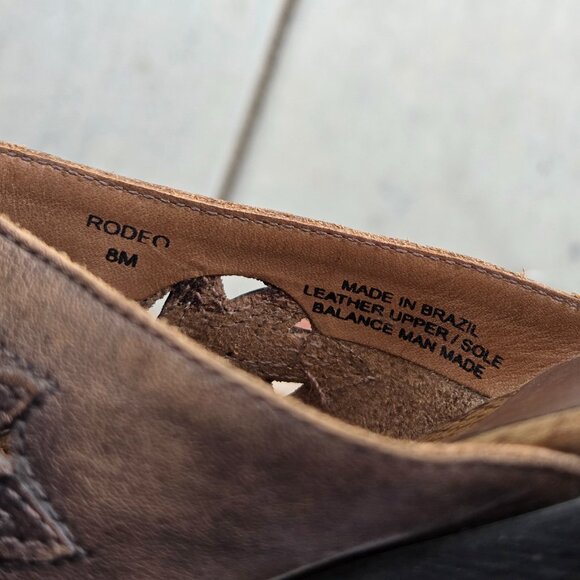 Sz 8 Vintage Carlos by Carlos Santana "Rodeo" Leather Cowgirl/Western Mules - Picture 8 of 8